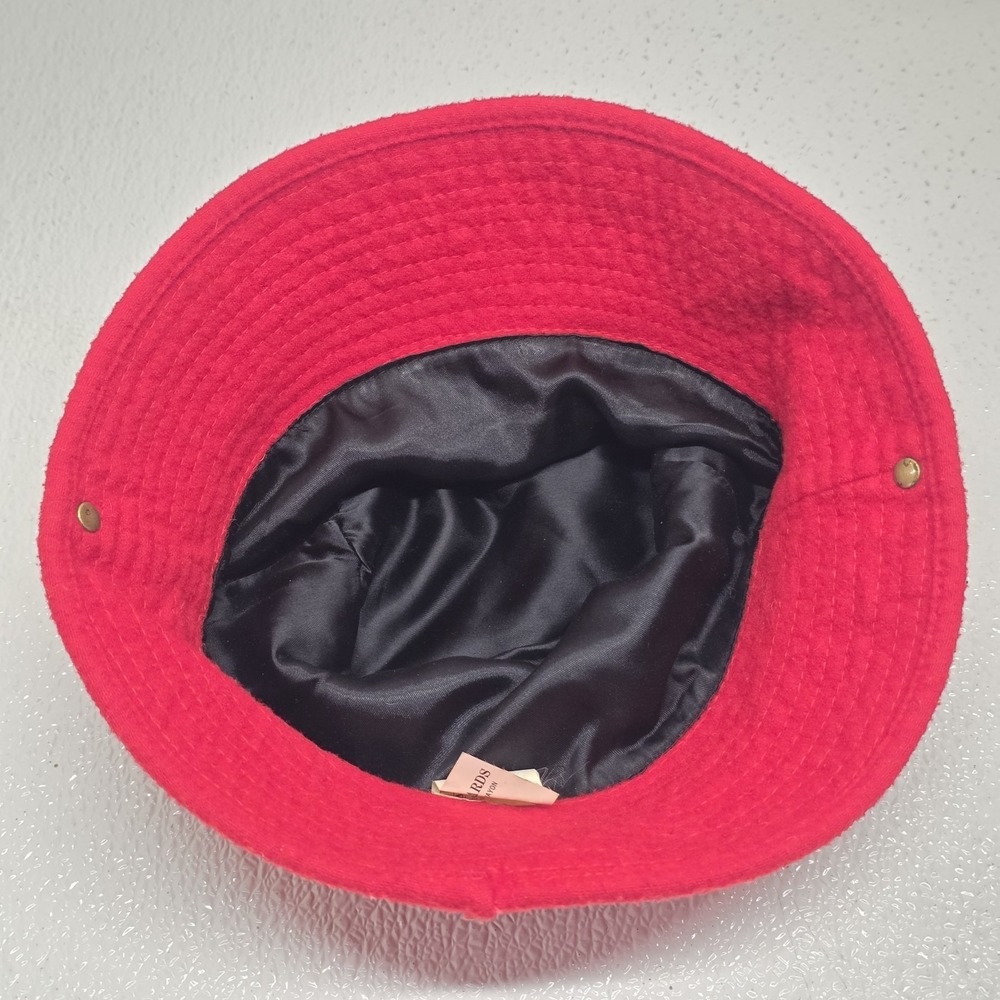 Vintage Baar & Beards Red Wool Blend Bucket Hat Made In Hong Kong - Picture 11 of 12